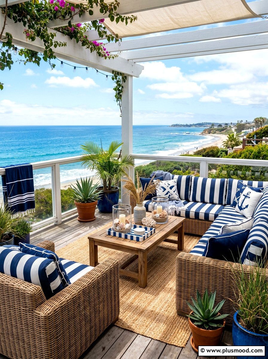 Coastal Blue Patio Decor - 25 summer patio party ideas