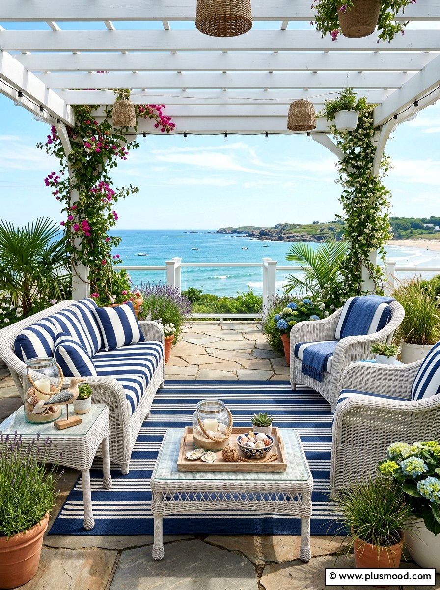 Coastal Blue Patio - 25 best summer patio ideas