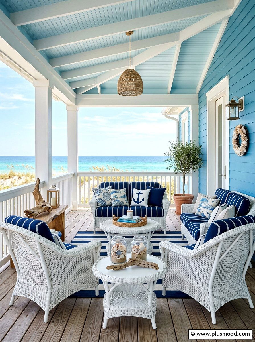 Coastal Blue Porch Style - 25 fresh summer front porch ideas