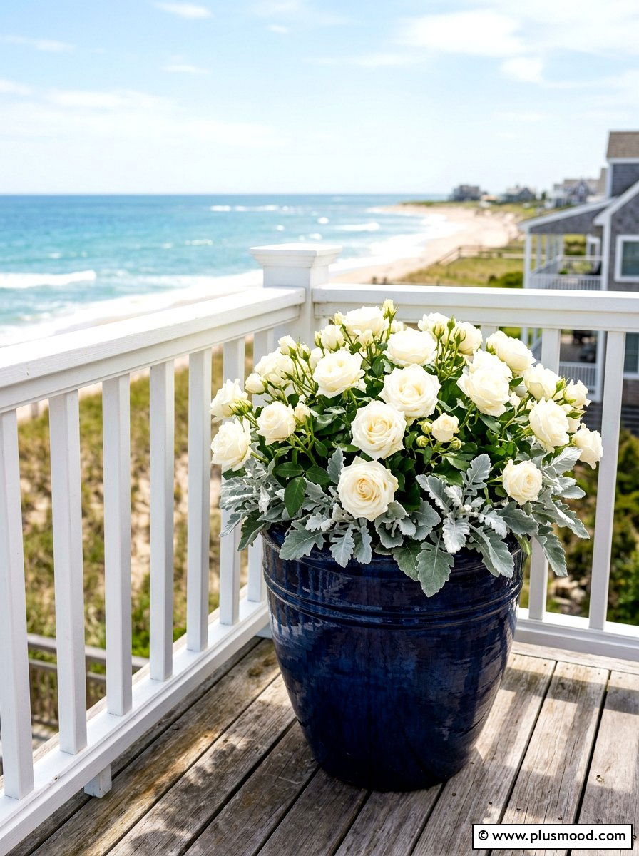 Coastal Blue and White Planter - 25 best summer planter ideas