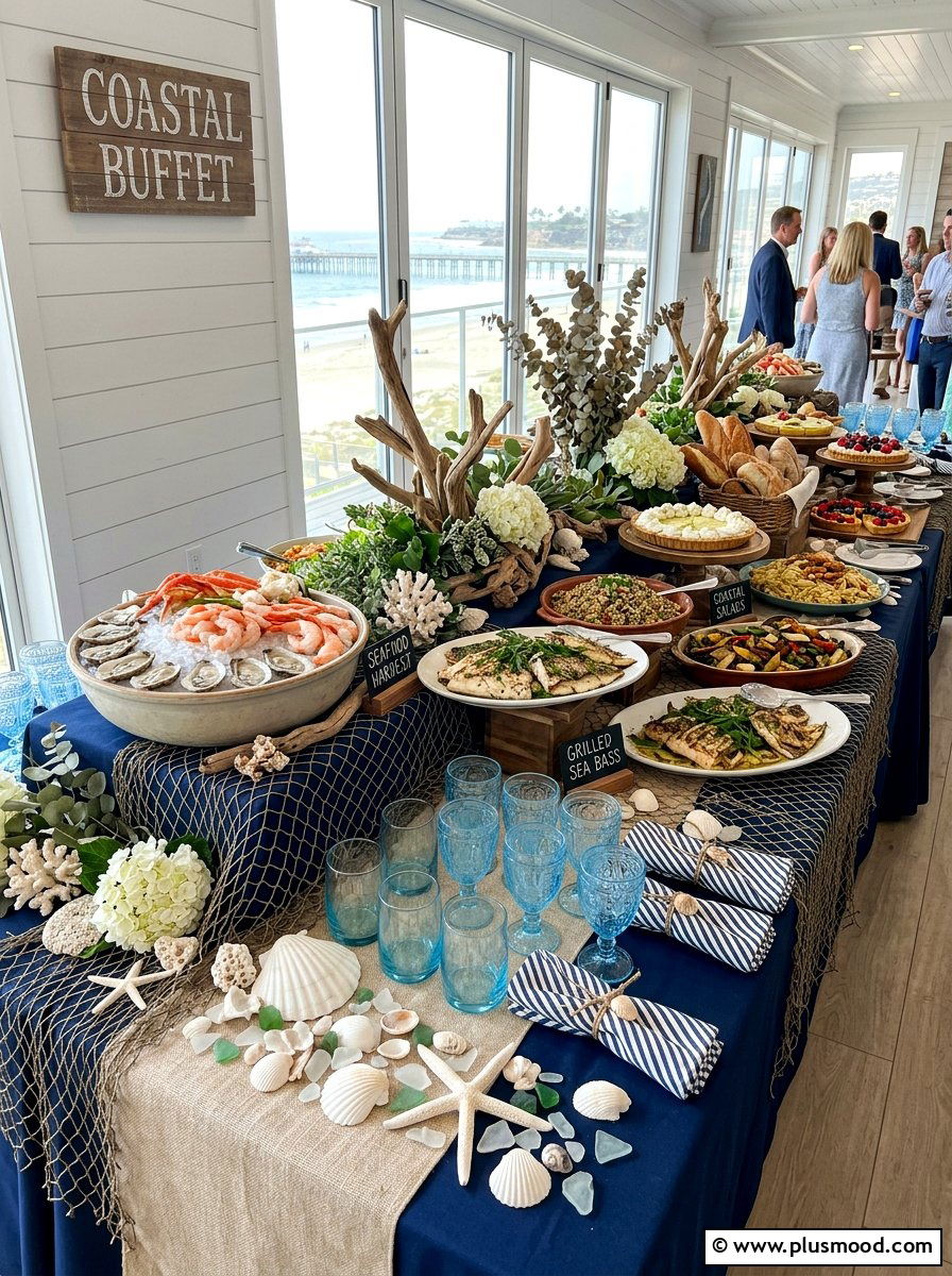 Coastal Buffet Styling - 25 summer buffet table decor ideas