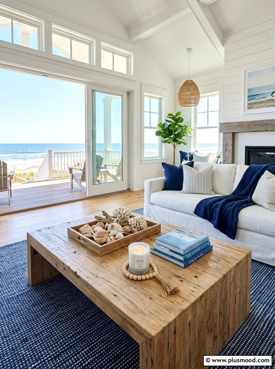 Coastal Coffee Table Living Room - 25 summer nautical decor ideas for living room