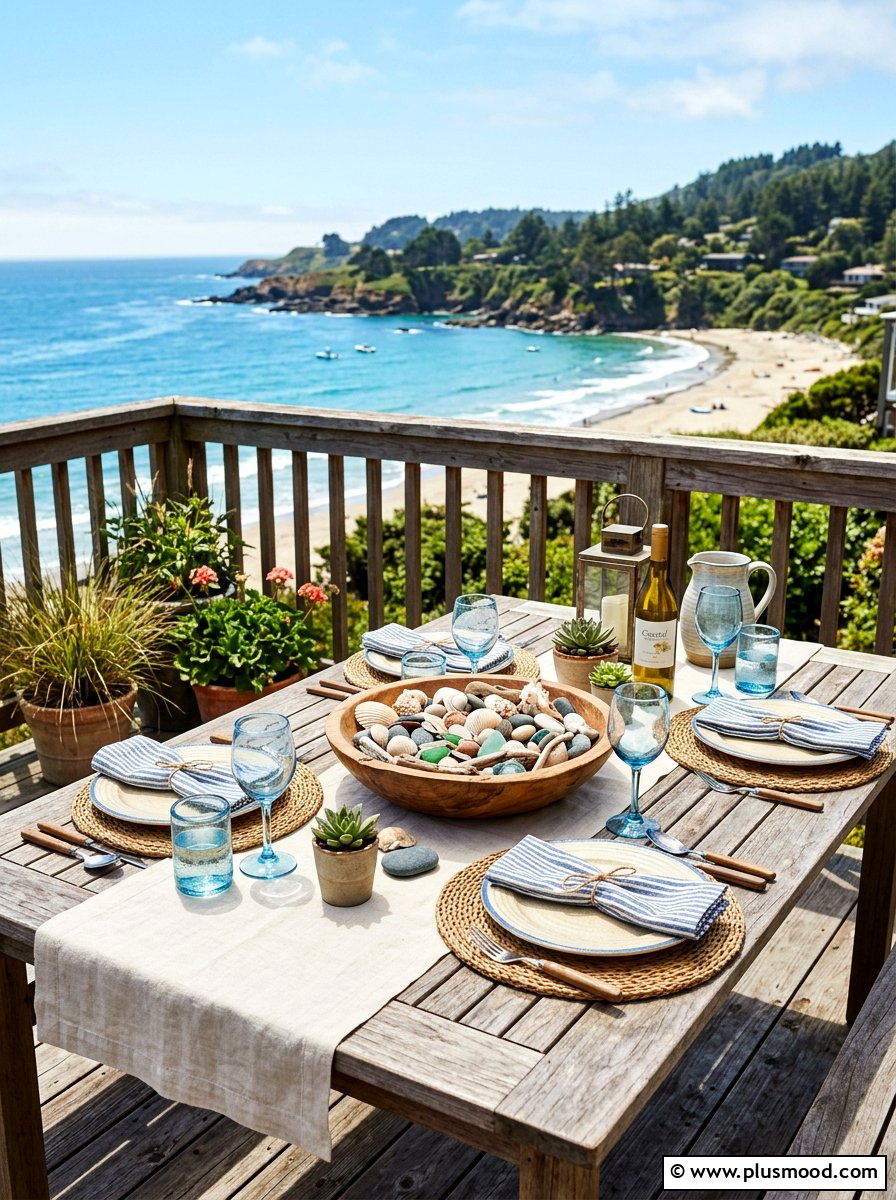 Coastal Dining Table - 25 summer decor ideas with shells