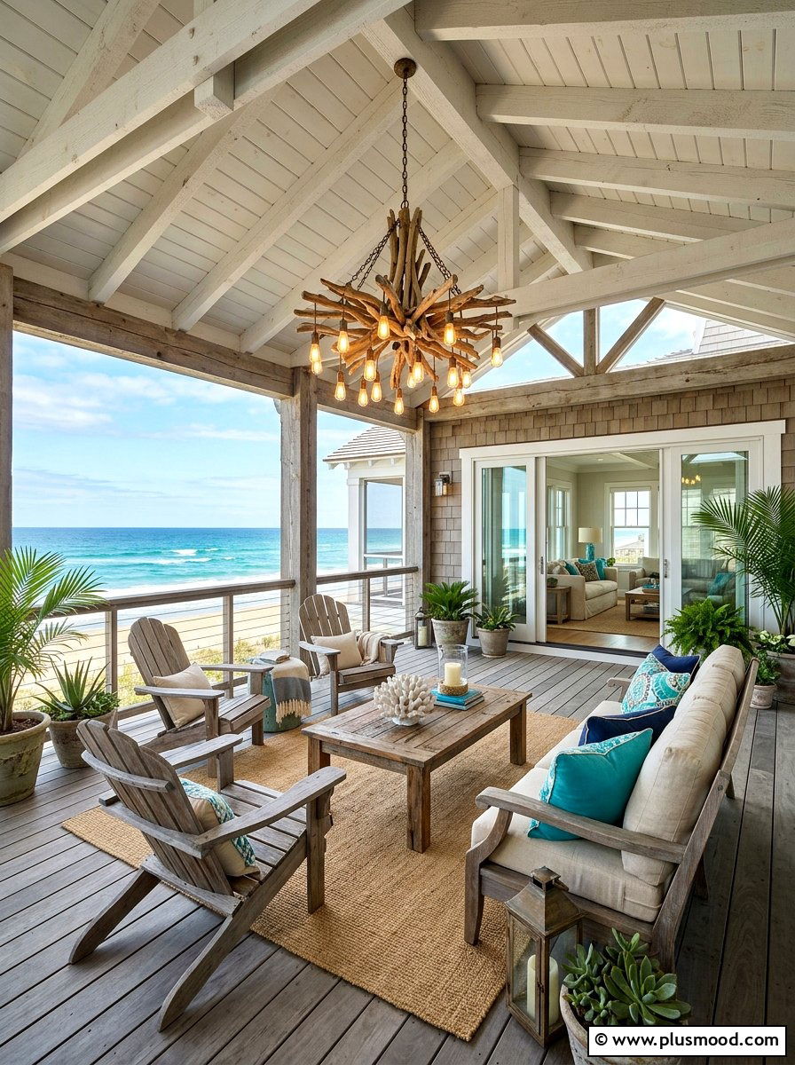 Coastal Driftwood Porch Lighting - 25 summer porch lighting ideas
