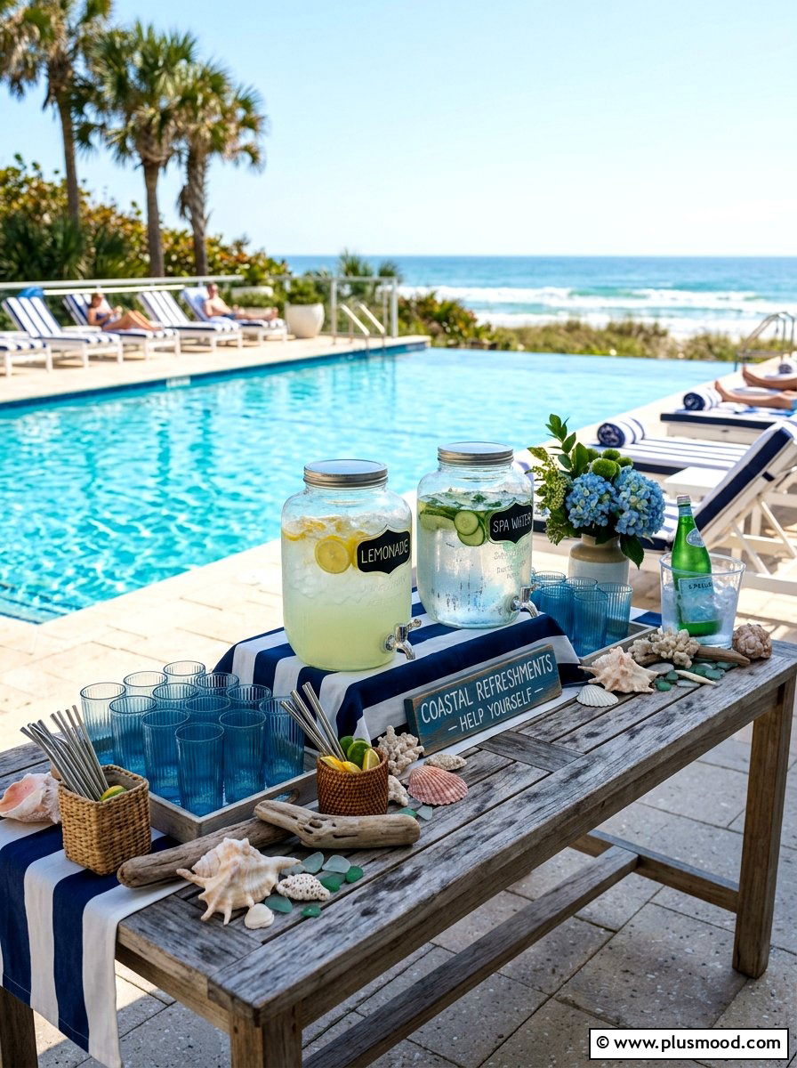 Coastal Drink Display - 25 summer lemonade bar ideas