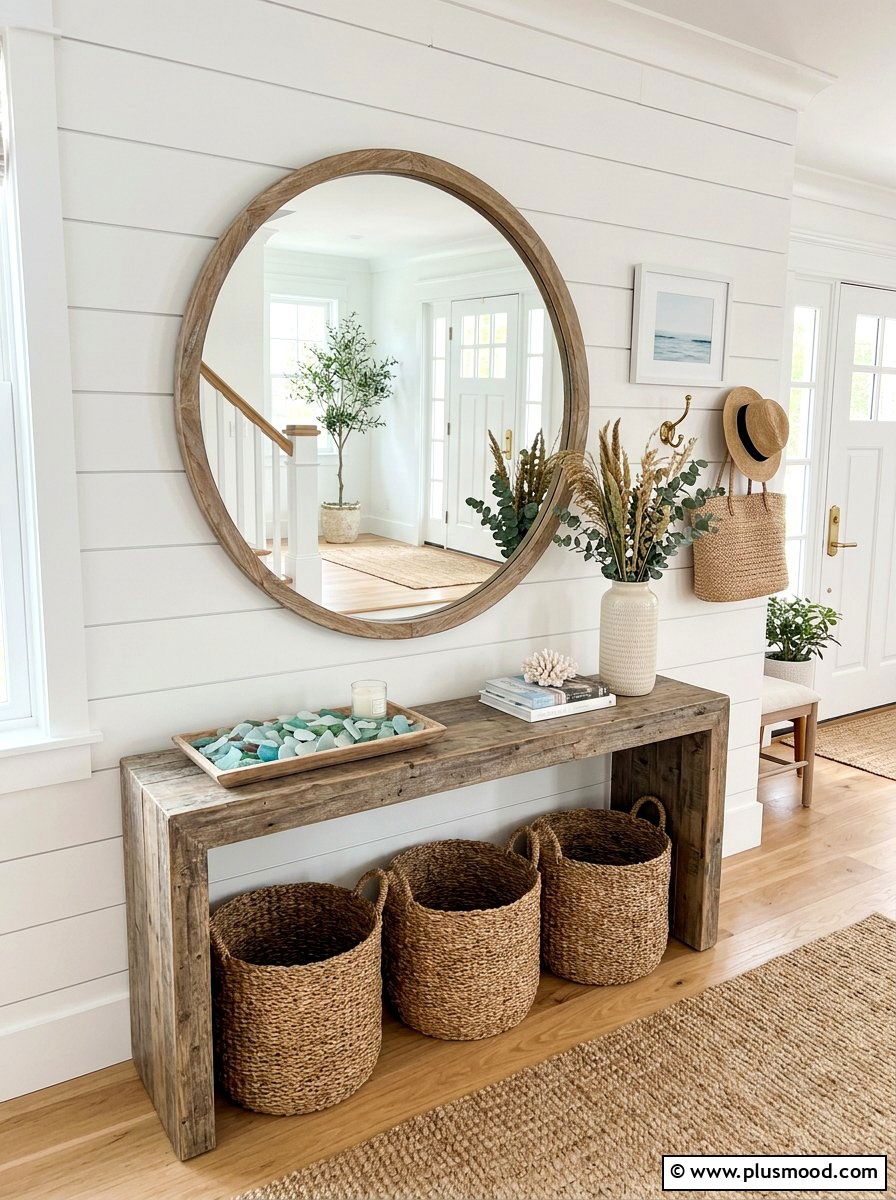Coastal Entryway Console - 25 summer coastal decor ideas