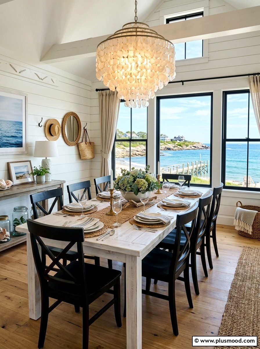 Coastal Farmhouse Dining Room - 25 summer coastal dining room ideas