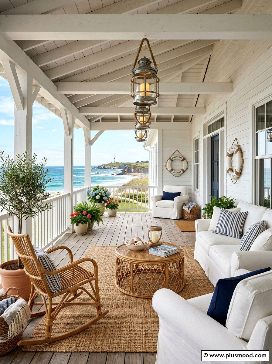 Coastal Farmhouse Porch Decor - 25 summer cottage front porch ideas