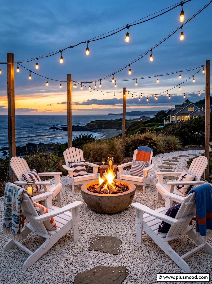 Coastal Fire Pit Area - 25 summer coastal patio ideas