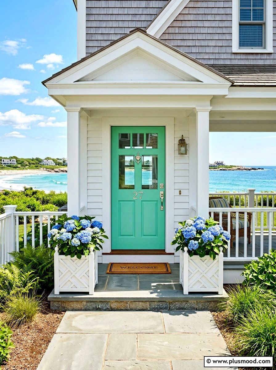 Coastal Front Door Color - 25 summer coastal front porch ideas