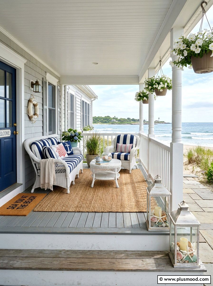 Coastal Front Porch - 25 summer front porch decor ideas