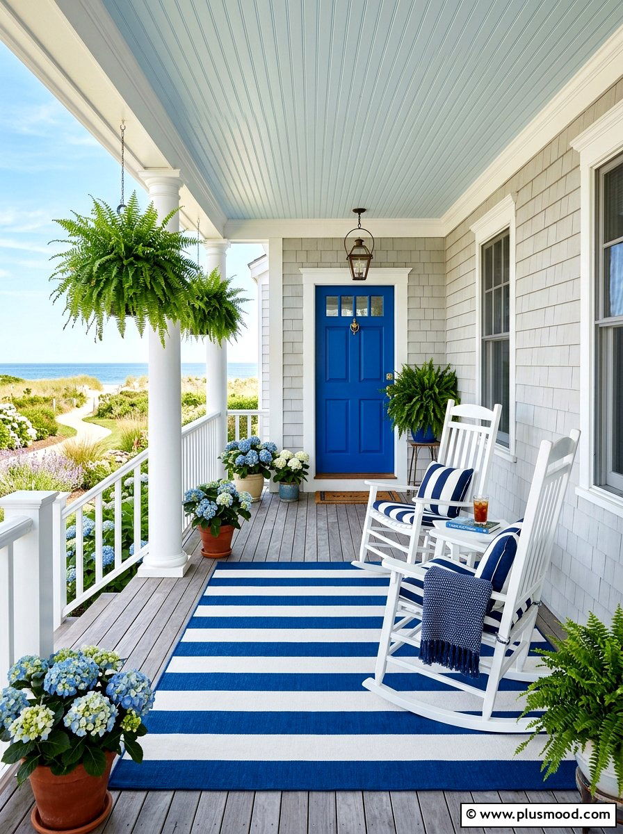 Coastal Front Porch Seating - 25 summer beach house decor ideas