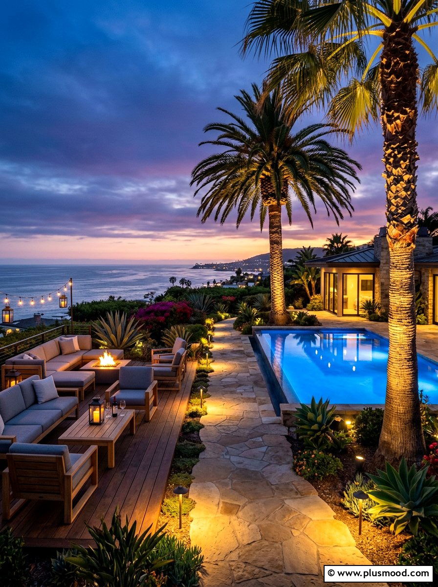 Coastal Garden Lighting - 25 summer coastal pool area ideas