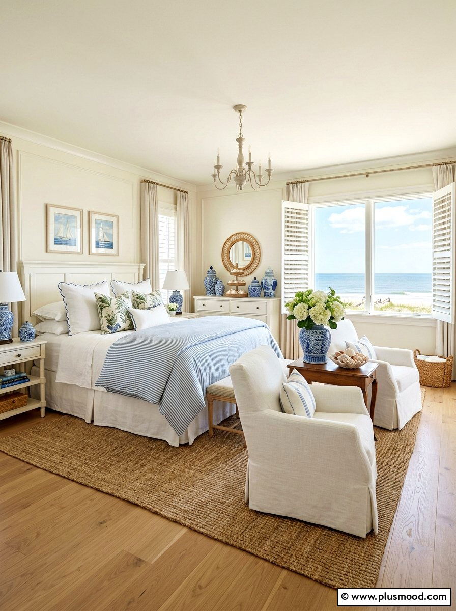 Coastal Grandmother Bedroom - 25 summer seashell bedroom decor ideas