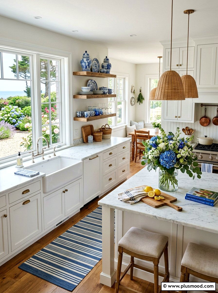 Coastal Grandmother Kitchen - 25 summer decor ideas for open concept homes