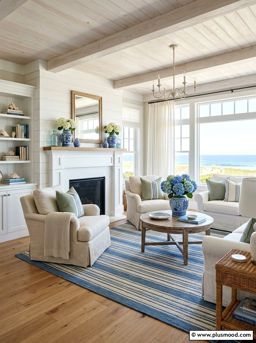 Coastal Grandmother Summer Living Room - 25 summer easy living room makeover ideas