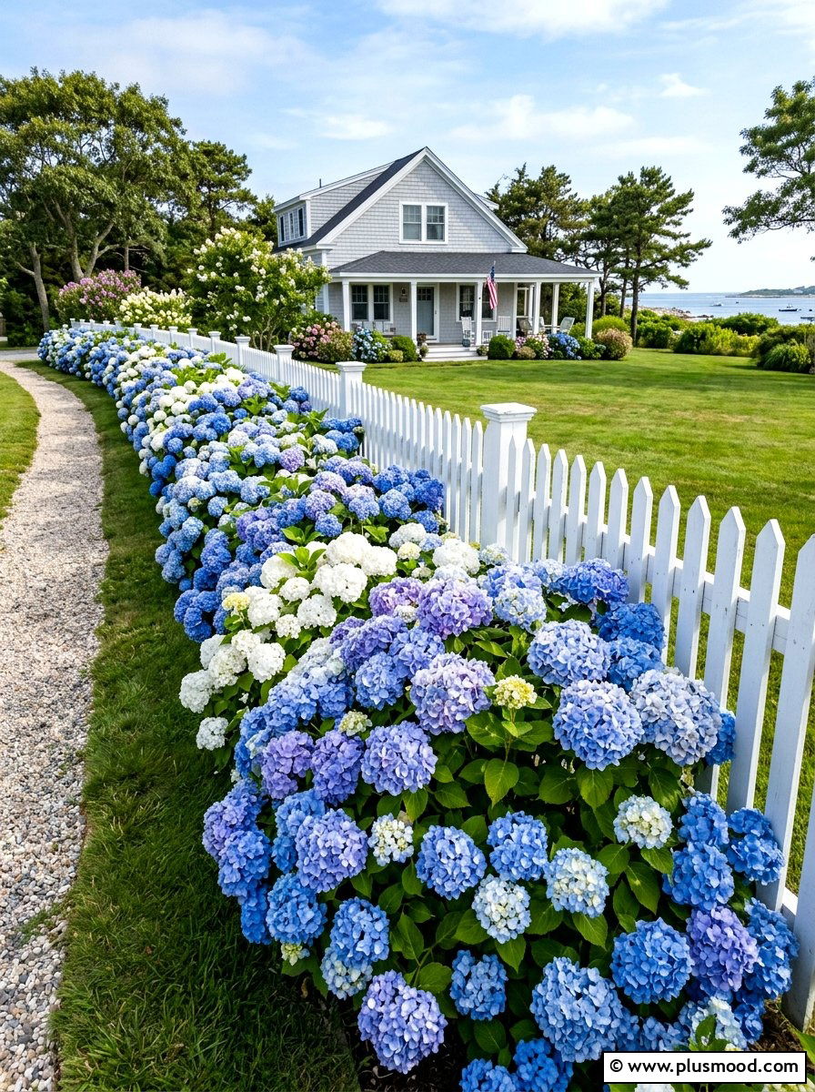 Coastal Hydrangea Flower Bed - 25 best summer garden ideas