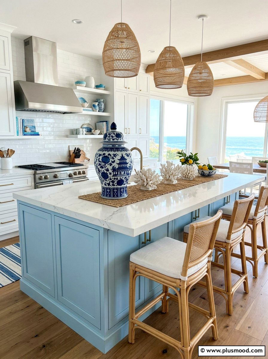 Coastal Kitchen Island Decor - 25 summer kitchen island decor ideas