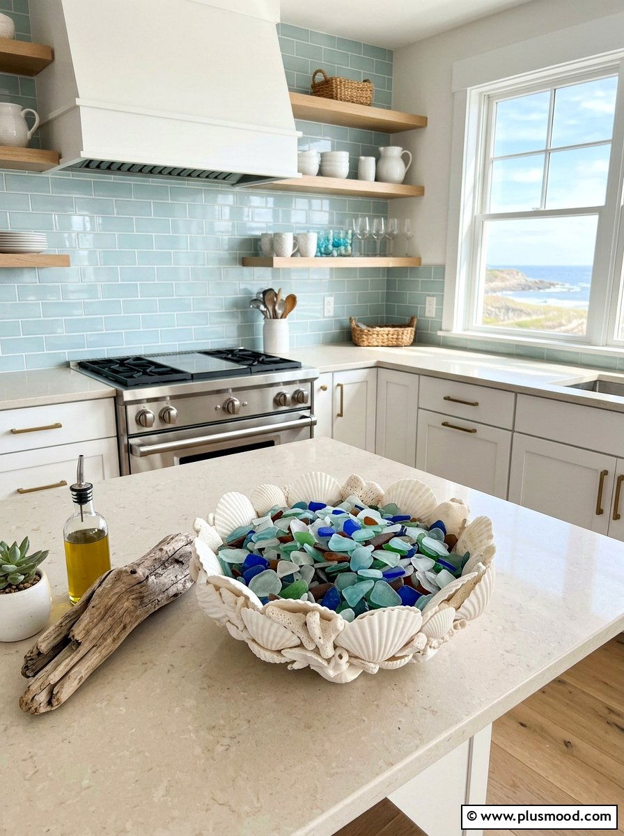 Coastal Kitchen Shell Decor - 25 summer kitchen counter decor ideas