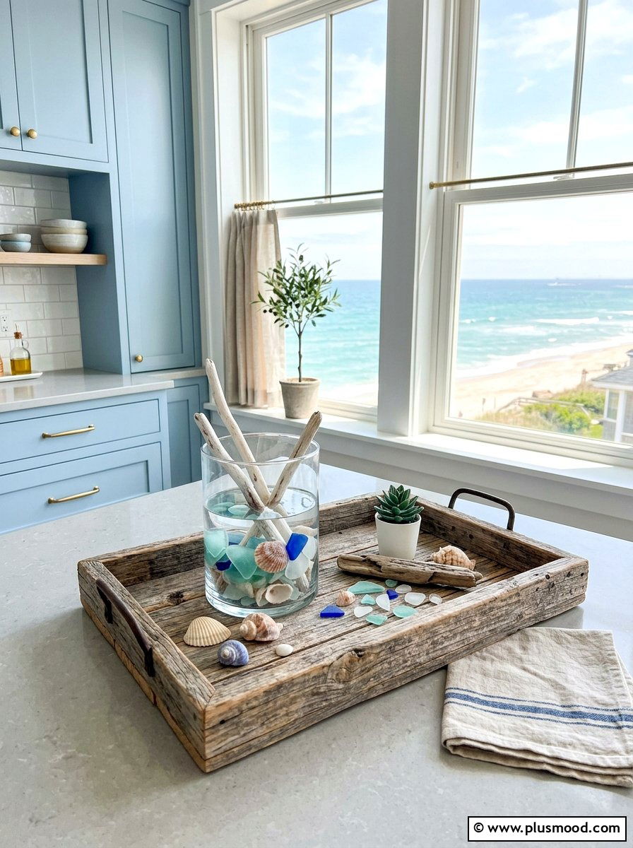 Coastal Kitchen Tray - 25 summer kitchen tray decor ideas