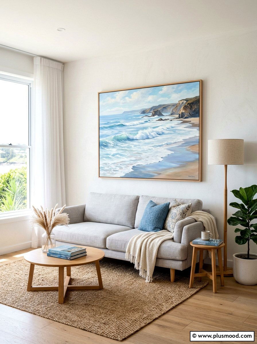 Coastal Landscape Painting - 25 coastal summer living room ideas