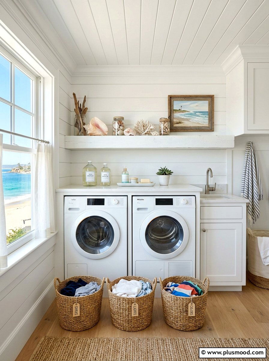Coastal Laundry Room - 25 summer decor ideas with shells