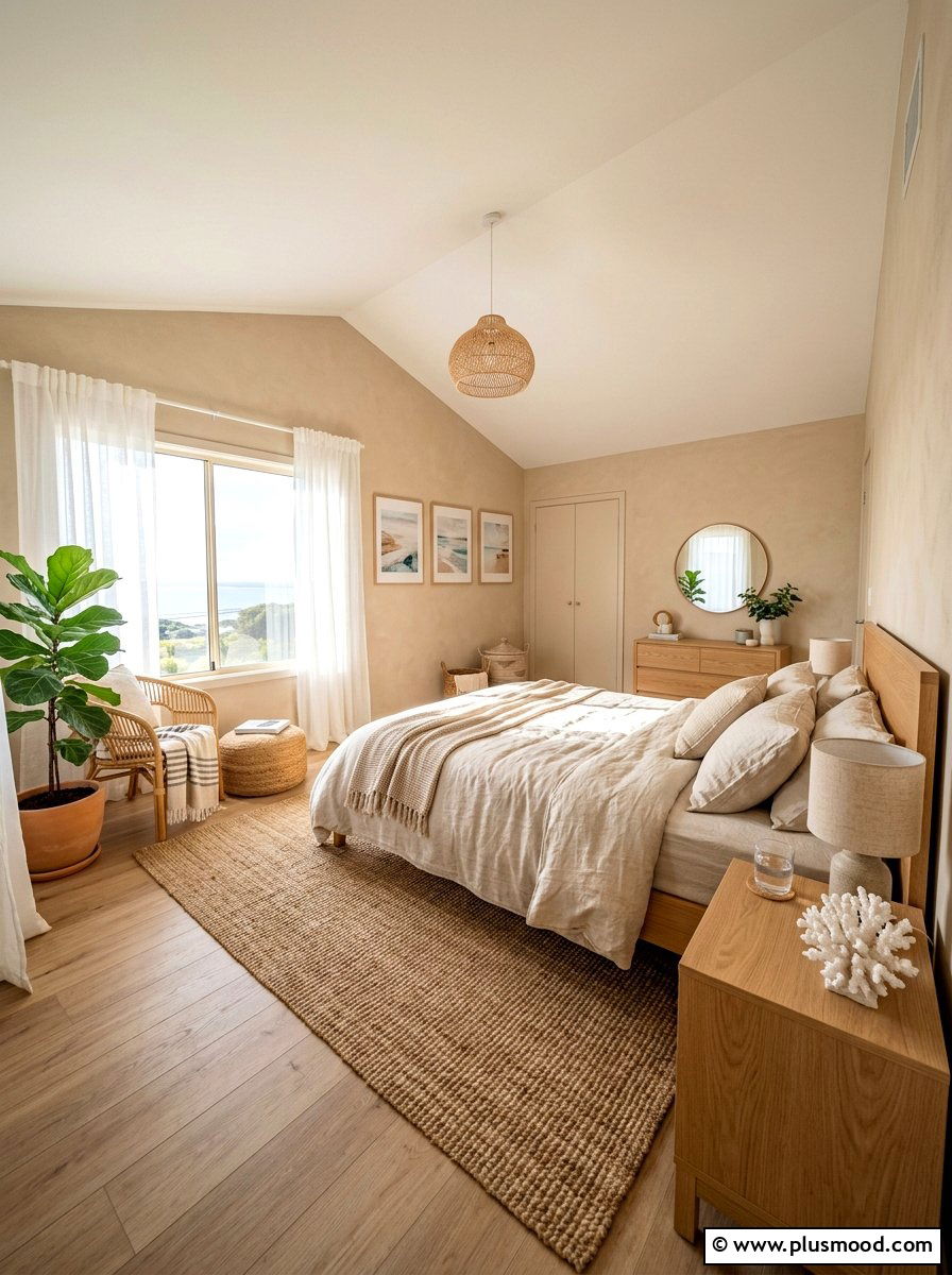 Coastal Linen Bedroom - 25 neutral summer bedroom ideas