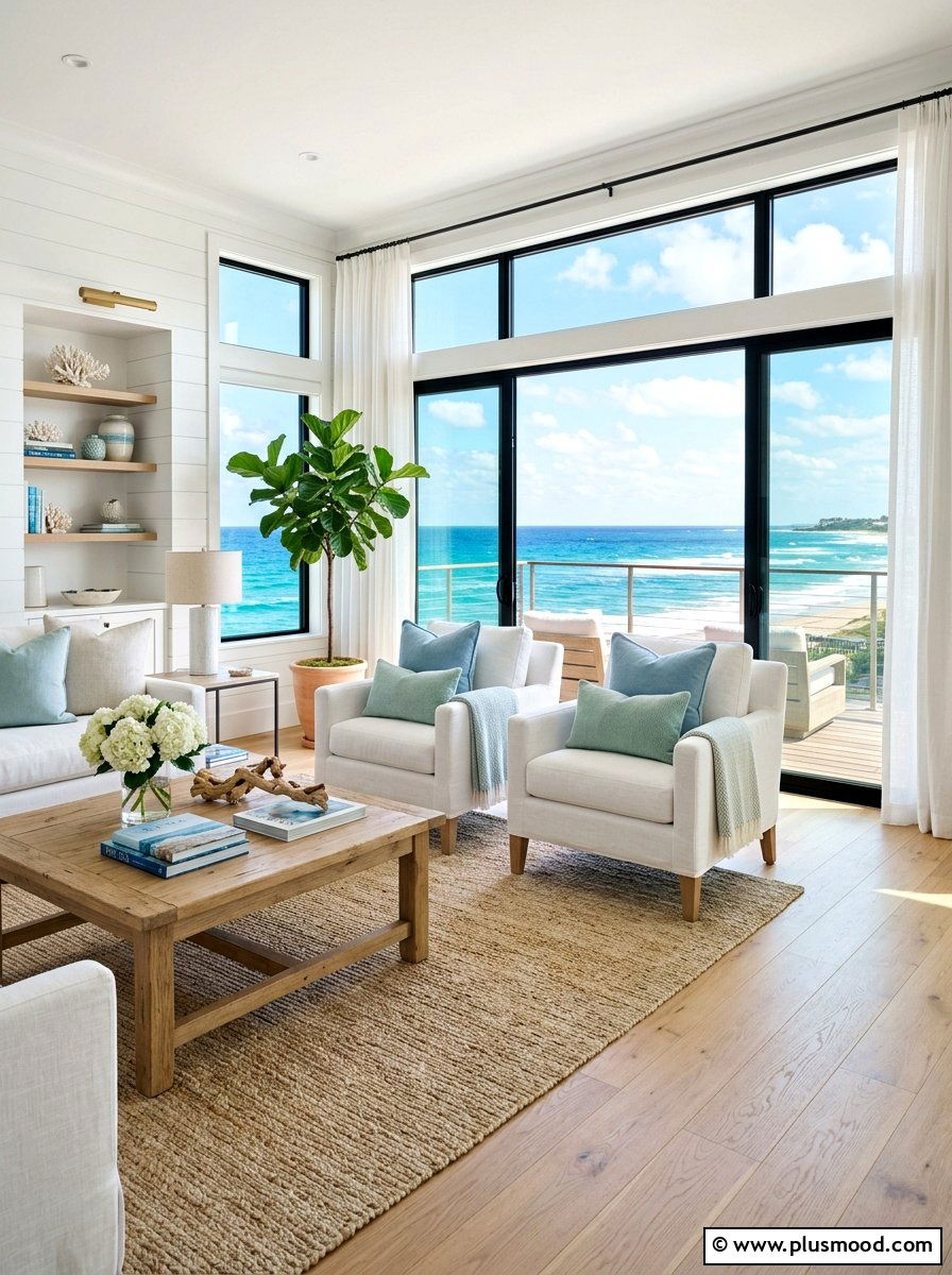 Coastal Living Room - 25 airy summer living room ideas
