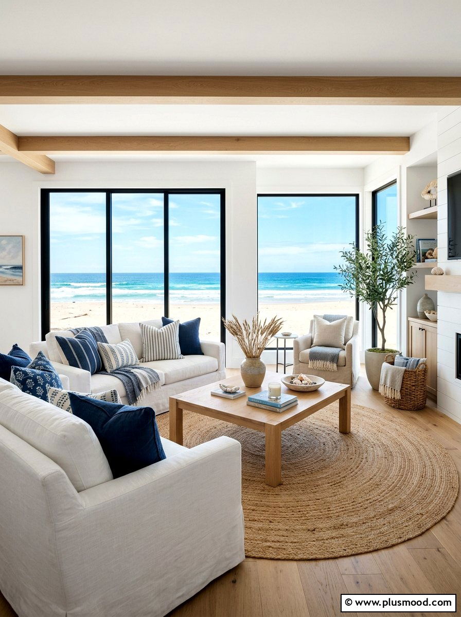Coastal Living Room - 25 elegant summer decor ideas
