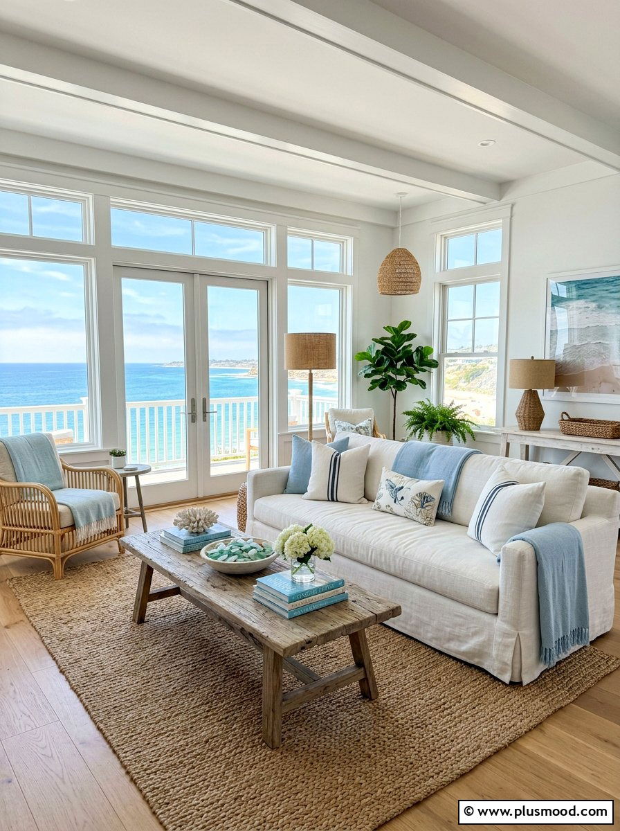Coastal Living Room - 25 summer decorating ideas on a budget