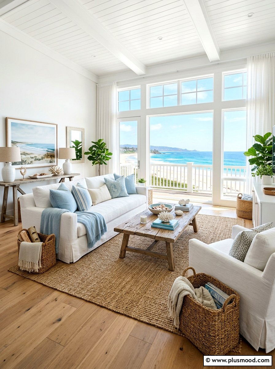 Coastal Living Room - 25 summer home makeover ideas