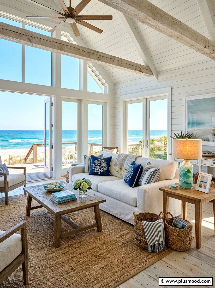 Coastal Living Room - 25 summer living room decor ideas