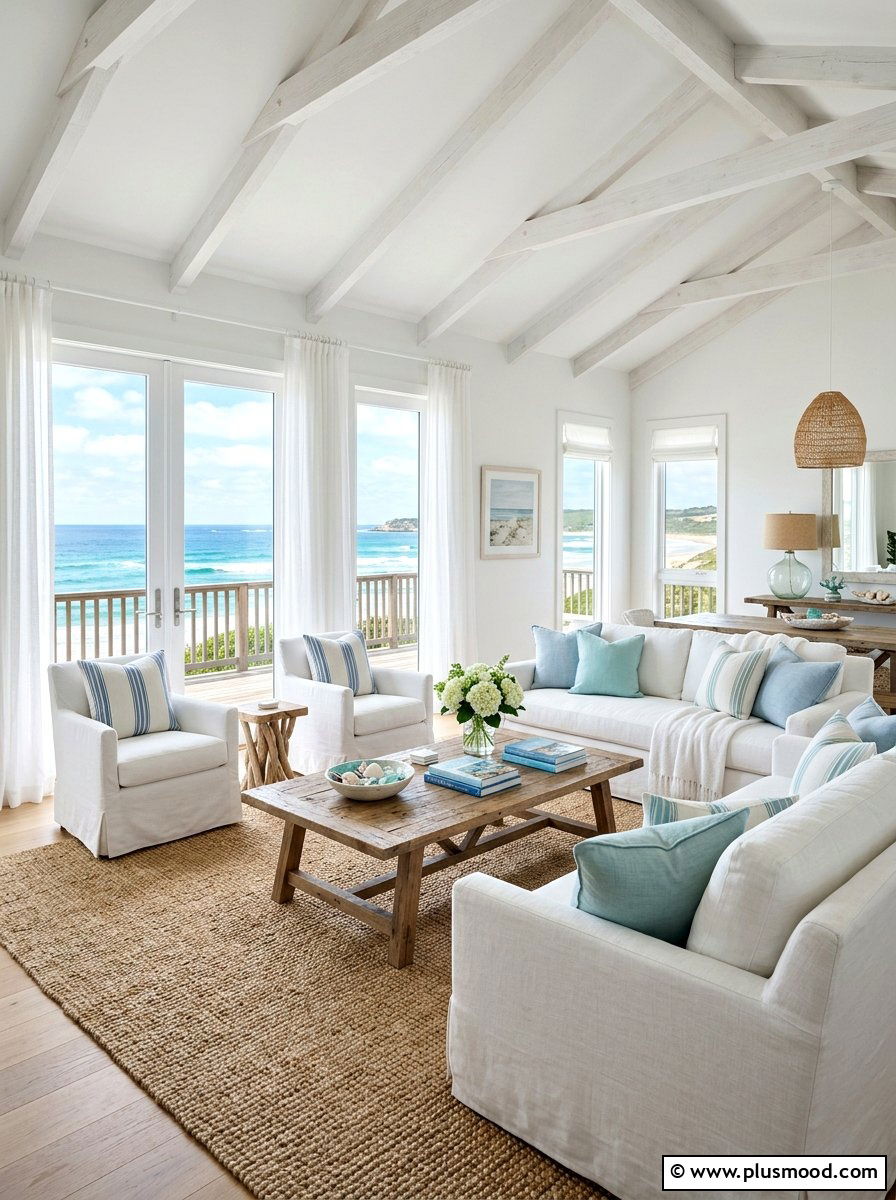 Coastal Living Room - 25 cozy summer home ideas