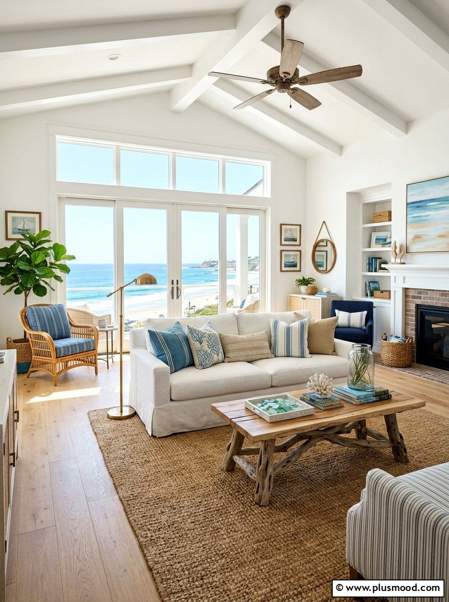 Coastal Living Room - 25 early summer decor ideas