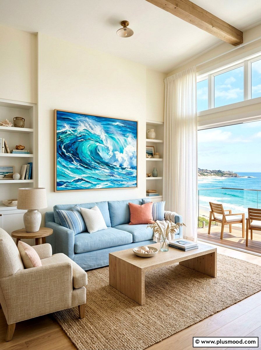 Coastal Living Room Wall Art 1 - 25 summer wall decor ideas
