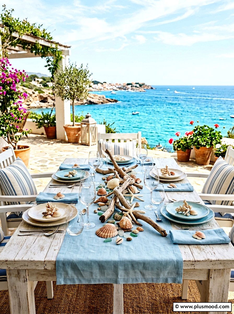Coastal Outdoor Table - 25 summer outdoor table decor ideas