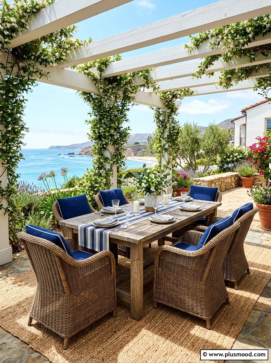 Coastal Patio Dining - 25 summer coastal outdoor entertaining ideas