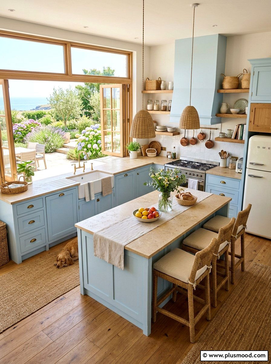 Coastal Picnic Kitchen - 25 summer picnic style kitchen decor ideas