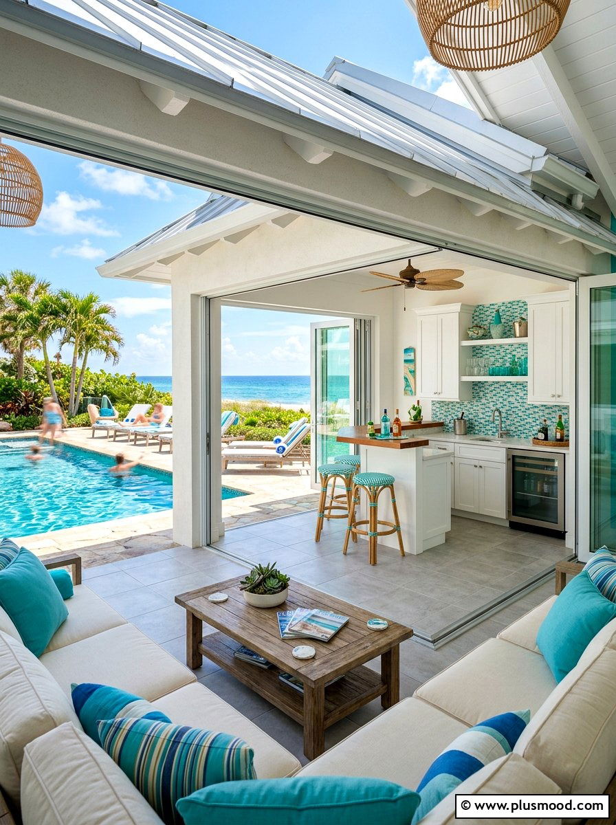 Coastal Pool House - 25 summer house decor ideas
