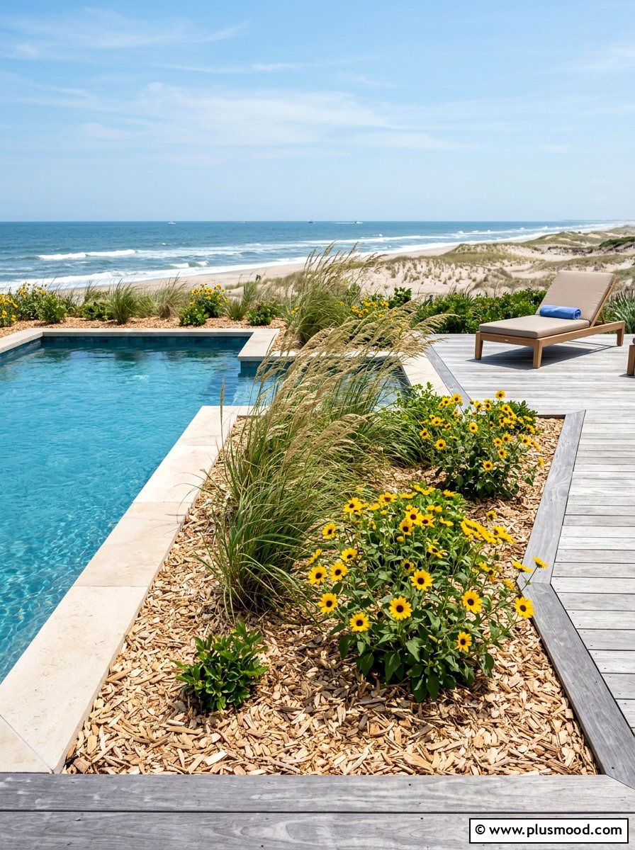 Coastal Pool Landscaping Mulch - 25 pool landscaping ideas with mulch beds