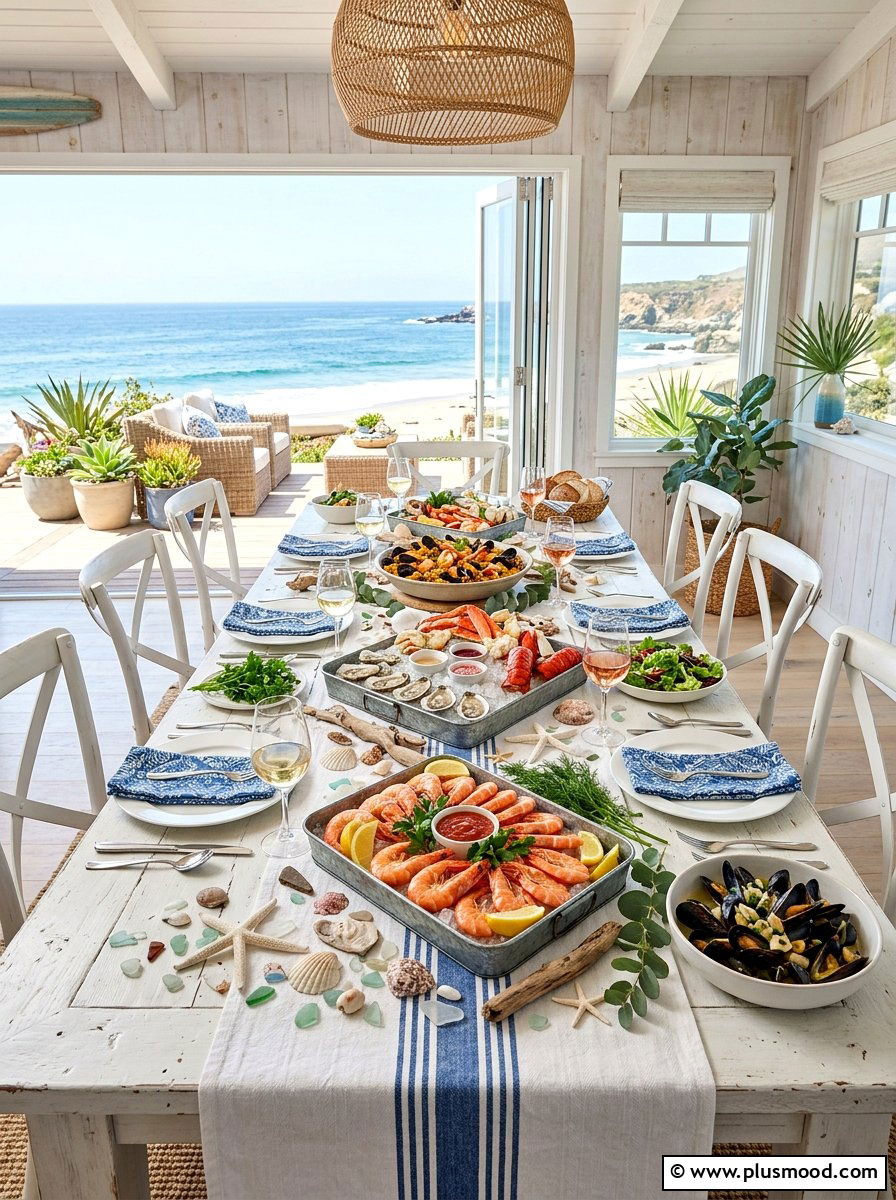 Coastal Seafood Spread - 25 summer outdoor buffet ideas