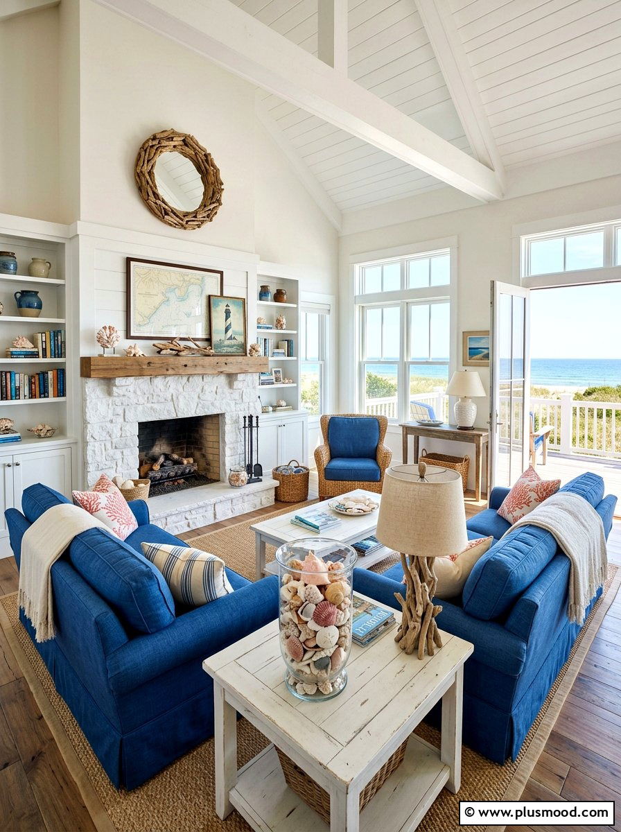 Coastal Seashell Vase Filler - 25 summer vase filler ideas for living room