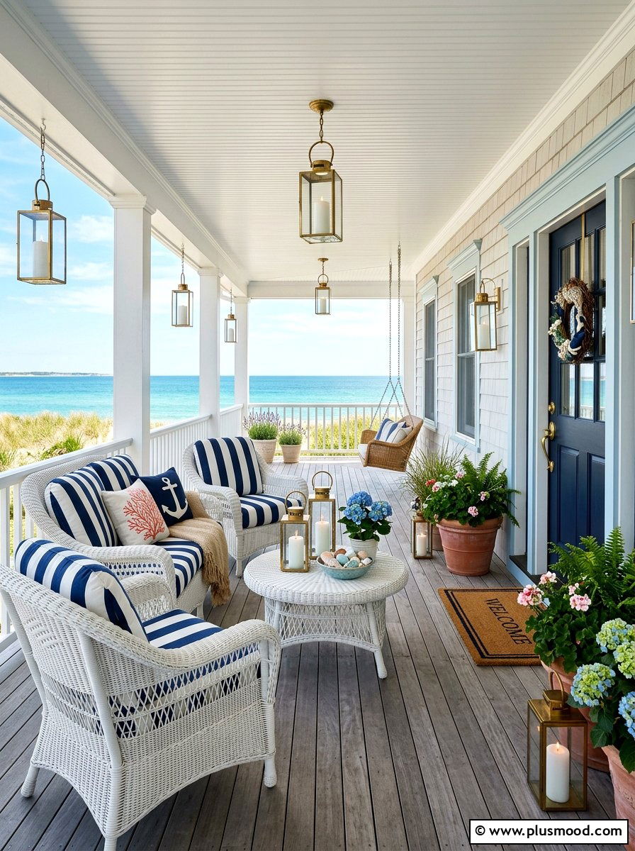 Coastal Style Front Porch - 25 summer front porch ideas