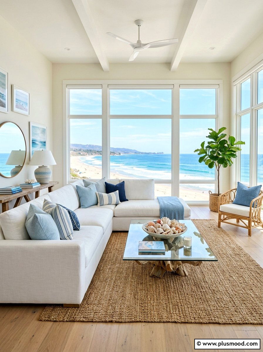 Coastal Style Living Room - 25 summer decor ideas for open concept homes