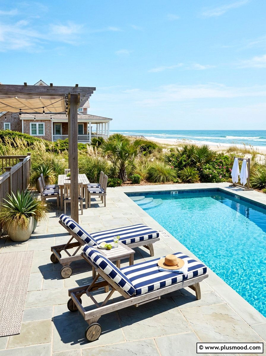 Coastal Style Pool - 25 summer pool landscaping ideas
