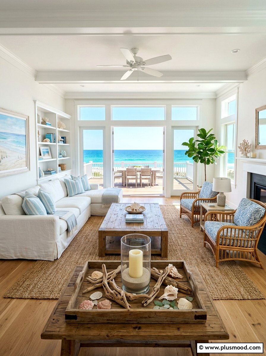 Coastal Summer Centerpiece - 25 summer centerpiece ideas for living room