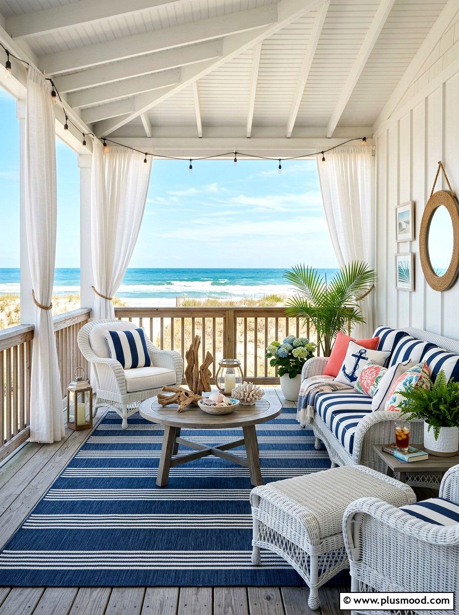 Coastal Summer Porch - 25 cozy summer porch ideas