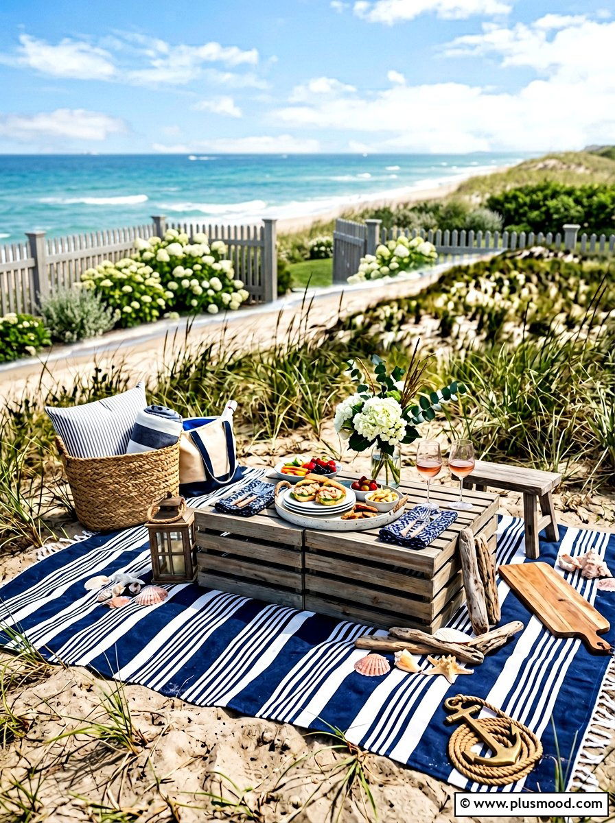 Coastal Theme Backyard Picnic - 25 summer picnic backyard ideas