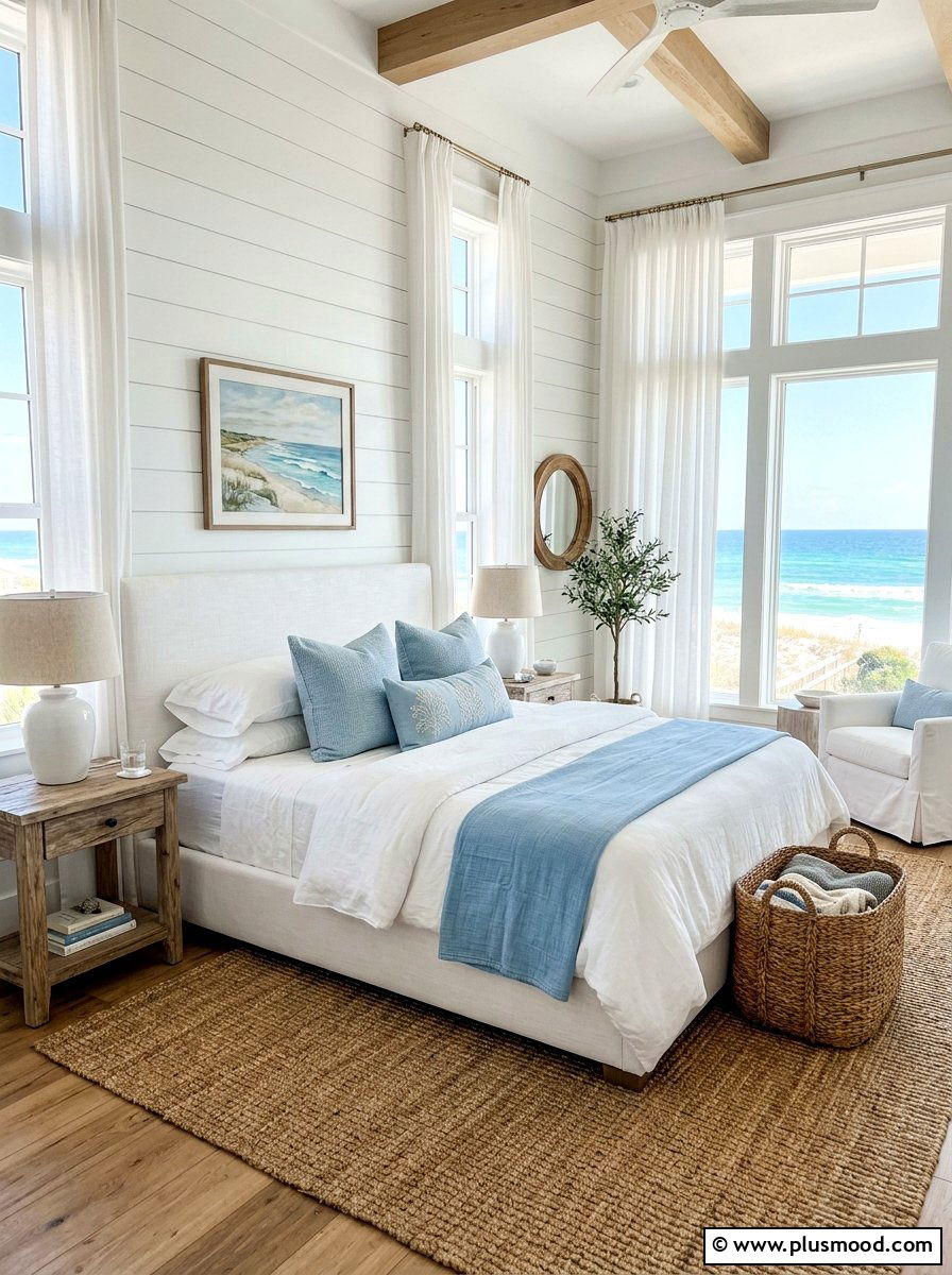 Coastal White Bedroom - 25 white summer bedroom ideas