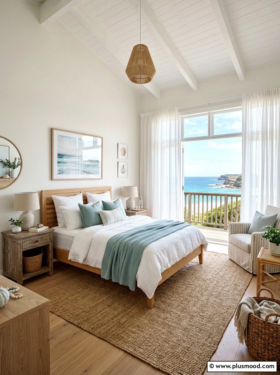 Coastal bedroom - 25 summer white and blue bedroom ideas